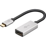 goobay USB-C 4.0 > DisplayPort, Adaptateur Noir/Argent, 0,15 mètres, 8K 60Hz