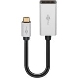 goobay USB-C 4.0 > DisplayPort, Adaptateur Noir/Argent, 0,15 mètres, 8K 60Hz