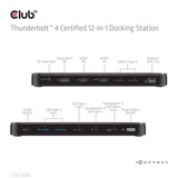 Club 3D Station d'accueil Thunderbolt 4 12-en-1 Noir