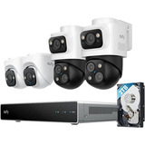 Eufy PoE NVR Security System S4, Caméra de surveillance Blanc, 2x Bullet-PTZ + 2x Turret + NVR, 4K, IP65