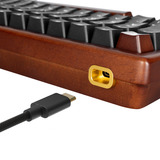 Sharkoon SKILLER SGK50 S3 Wood PBT, clavier gaming Bois/Noir, Layout BE, Gateron G Pro 3.0 Yellow,  BE Layout, Gateron G Pro 3.0 Yellow, RGB LED, Hot-swappable, 75%