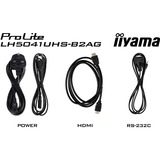 iiyama ProLite LH5041UHS-B2AG, Affichage public Noir, VGA, HDMI, LAN, Audio, USB 