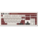 8BitDo Clavier mécanique rétro Fami Edition, clavier gaming Beige/Rouge, Layout États-Unis, Kailh Box White, Bluetooth Low Energy, sans fil 2.4G, USB