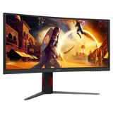 AOC CU34G4ZCA 34" Moniteur UltraWide gaming incurvé Noir/rouge, 1x DisplayPort, 2x HDMI, 1x USB-C, 2x USB-A, 250 Hz