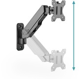 Digitus Support universel pour moniteur unique avec ressort à gaz, Support de moniteur Noir