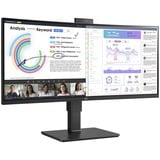 LG UltraWide 34BQ77QC-B 34" Moniteur incurvé  Noir, 2x HDMI, 1x DP, USB-A, USB-C, HDR10, LAN, webcam, microphone