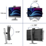 Philips 27B2U4601H/00 27" moniteur LED Argent/Noir, HDMI, DisplayPort, USB-C, Webcam, 120 Hz