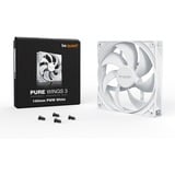 be quiet! Pure Wings 3 PWM ventilateur de boîtier Blanc, 140 x 140 x 25 mm, Ventilateur, 14 cm, 1200 tr/min, 97,5 m³/h, Blanc