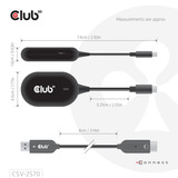 Club 3D Adaptateur émetteur-récepteur sans fil USB-C vers HDMI Noir
