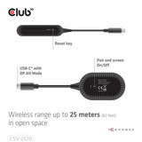 Club 3D Adaptateur émetteur-récepteur sans fil USB-C vers HDMI Noir