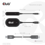 Club 3D Émetteur et récepteur USB-C vers HDMI sans fil, Adaptateur Noir