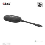 Club 3D Émetteur et récepteur USB-C vers HDMI sans fil, Adaptateur Noir