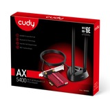 Cudy AX5400 Wi-Fi 6E Bluetooth 5.3 PCI-E Adapter, Adaptateur WLAN Rouge