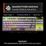 SteelSeries RGB clavier gaming mécanique Néon jaune, Layout US (QWERTY), SteelSeries OmniPoint 3.0, 80% (TKL)