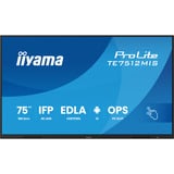 iiyama ProLite TE7512MIS-B4AG, Affichage public Noir (Mat), 2x HDMI | 1x DisplayPort | VGA | LAN | WiFi | 24/7 | Tactile