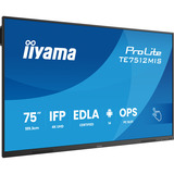iiyama ProLite TE7512MIS-B4AG, Affichage public Noir (Mat), 2x HDMI | 1x DisplayPort | VGA | LAN | WiFi | 24/7 | Tactile