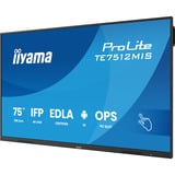 iiyama ProLite TE7512MIS-B4AG, Affichage public Noir (Mat), 2x HDMI | 1x DisplayPort | VGA | LAN | WiFi | 24/7 | Tactile
