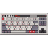 8BitDo Retro Mechanical Keyboard N Edition, clavier gaming Gris/rouge foncé, Layout FR, Kailh Box White, TKL, Bluetooth Low Energy, sans fil 2.4G, USB