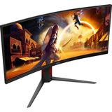 AOC CU34G4 34" Moniteur UltraWide gaming incurvé  Noir/Rouge, 180 Hz, HDMI, DisplayPort, AMD FreeSync