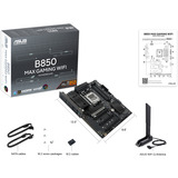 ASUS B850 MAX GAMING WIFI carte mère socket AM5 RAID, 2.5Gb-LAN, Wi-Fi 6E, BT, Sound, ATX