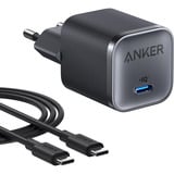 Anker 45W Nano Charger USB-C Noir, 1x USB-C, avec câble