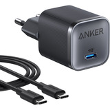 Anker Nano Charger (45W) avec câble USB-C, Chargeur Noir, 1x USB-C, 45W