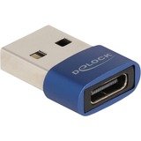 DeLOCK Adaptateur USB 2.0 USB Type-A mâle à USB Type-C femelle Bleu