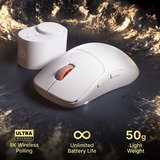 SteelSeries Sensei Pro Mini, Souris gaming Blanc, 100 - 42 000 DPI, 8K, UWB / 6 GHz