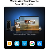 Aqara Camera de sonnette G400 (filaire), Sonnette de porte Noir, 2K