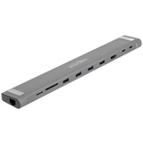 DeLOCK DeLock USB Type-C Slim Dockingstation 4K, Station d'accueil Gris, HDMI, 4x USB-A 3.2 (5 Gbit/s), USB-C 3.2 (5 Gbit/s), MicroSD, SD, TB 3, RJ-45