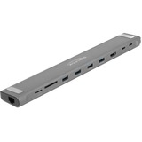 DeLOCK DeLock USB Type-C Slim Dockingstation 4K, Station d'accueil Gris, HDMI, 4x USB-A 3.2 (5 Gbit/s), USB-C 3.2 (5 Gbit/s), MicroSD, SD, TB 3, RJ-45