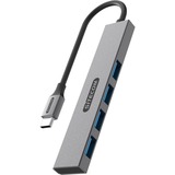 Sitecom USB-C vers 4x USB-A Tiny Hub, Hub USB Gris