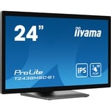 iiyama ProLite T2438MSC-B1 23.8" Moniteur tactile Noir (Mat), 1x DisplayPort, 1x HDMI, 2x USB-A
