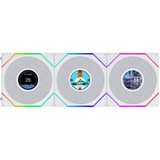 Lian Li UNI FAN TL LCD FLEX ventilateurs de boîtier RGB  Blanc, 3 pièces, 124 x 120 x 28 mm, PWM