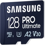 Samsung PRO Ultimate 128 Go microSDXC, Carte mémoire Bleu, UHS-I U3, Classe 3, V30, lecteur de carte inclus