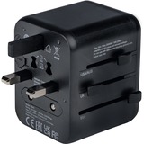 Verbatim Adaptateur universel de voyage UTA-01, Prise de voyage Noir, 2x USB-A