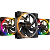 be quiet! Light Wings PWM ventilateurs de boîtier RGB  Noir, 3 pièces, 140 x 140 x 25 mm, Pack de 3, Ventilateur, 14 cm, 1500 tr/min, 95,14 m³/h, Noir
