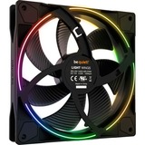 be quiet! Light Wings PWM ventilateurs de boîtier RGB  Noir, 3 pièces, 140 x 140 x 25 mm, Pack de 3, Ventilateur, 14 cm, 1500 tr/min, 95,14 m³/h, Noir
