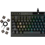 Corsair K70 RGB TKL CHAMPION SERIES clavier gaming mécanique Noir, Layout BE (AZERTY), Corsair OPX, 80% (TKL), LED RGB, TKL, PBT double-shot