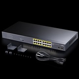 Cudy Cudy 16-GbE PoE+ Switch with 2 Uplink SFP Noir, 16x ports PoE+ (1000 Mbps), 2x Uplink SFP, 36 Gbps