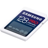 Samsung PRO Ultimate 128 Go SDXC, Carte mémoire Blanc/Bleu, UHS-I U3, Classe 3, V30, lecteur de carte inclus