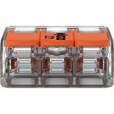 Wago Borne de raccordement Serie 221 COMPACT - 3x4 mm², Pince Transparent/Orange, 50 pièces