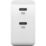goobay Chargeur rapide USB-C PD Dual (36 W) Blanc, 2x USB-C, Power Delivery