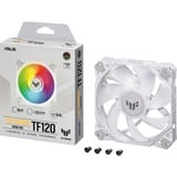 ASUS TUF Gaming TF120 ARGB, Ventilateur de boîtier Blanc/transparent, Refroidisseur d'air, 12 cm, 250 tr/min, 1900 tr/min, Blanc