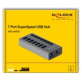 DeLOCK Concentrateur USB SuperSpeed externe à 7 ports, Hub USB 