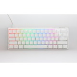 Ducky One 3 Classic Pure White Mini, clavier Blanc, Layout États-Unis, Cherry MX Brown, LED RGB, Double-shot PBT, Hot-swappable, QUACK Mechanics, 60%