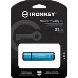 Kingston IronKey Vault Privacy 50 32 Go, Clé USB Bleu clair/Noir