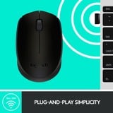 Logitech B170, Souris Noir, Sans fil