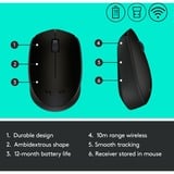 Logitech B170, Souris Noir, Sans fil