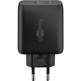 goobay 45W GaN USB-C PD Dual Fast Charger Noir, 1x USB-C, 1x USB-A